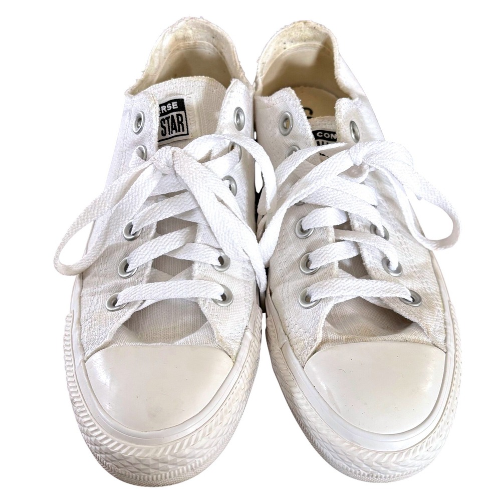Converse All Star‎ Low Top Textured Sneakers Women's Sz 7 White Casual - Picture 6 of 8